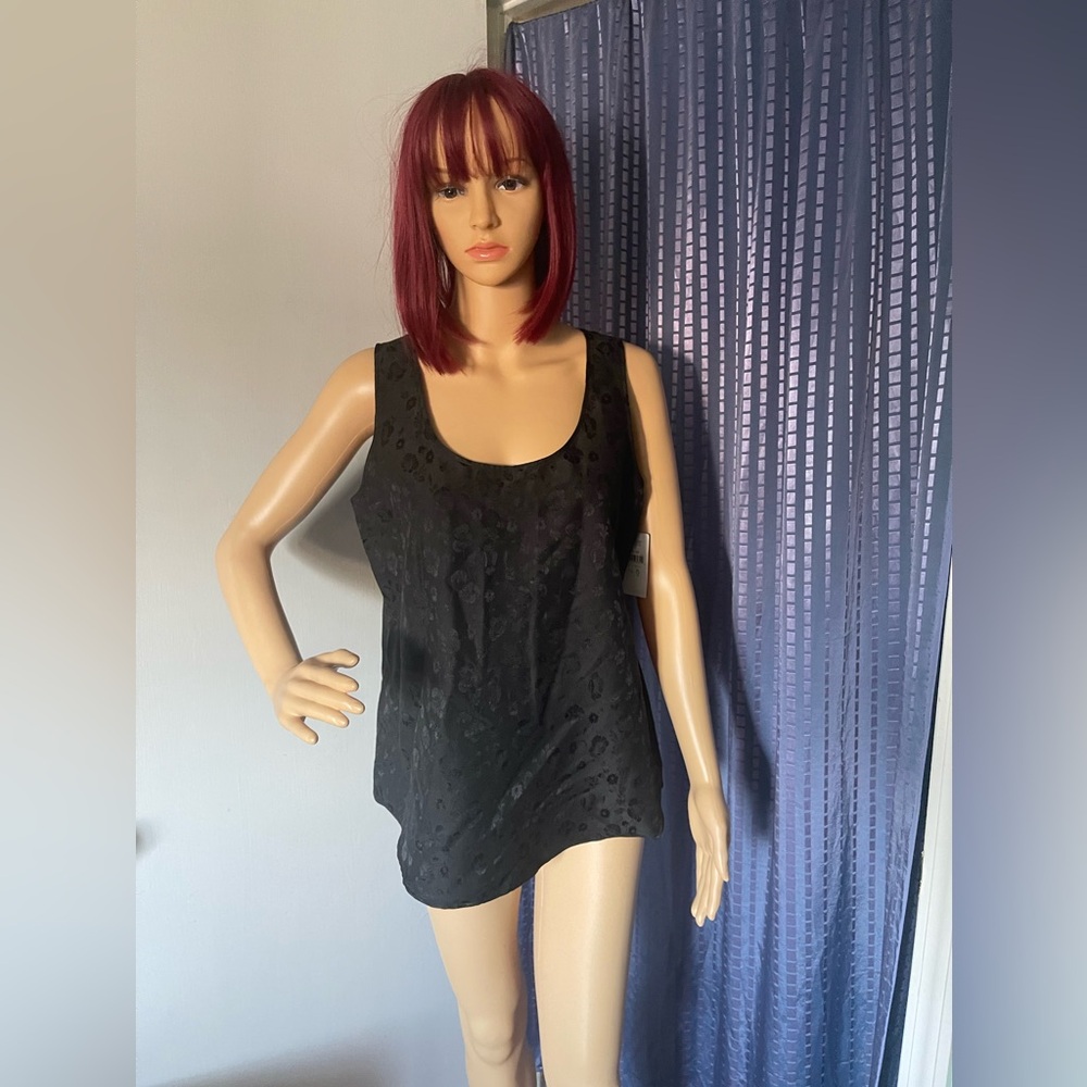 DKNY Top Black Vintage Top Wool/Silk 10